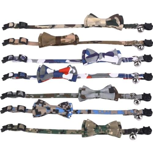 Pet Cat Dog Accessories Multicolor Camouflage Bow Tie Collars Removable Adjustable Bow Tie Kitty Small Dogs Puppy Pets Supplies