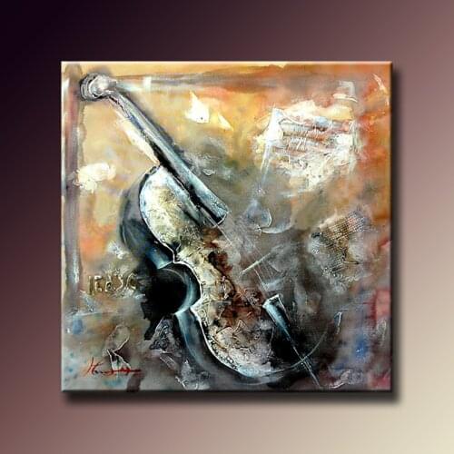 Handmade Modern Abstract Musical Oil Paintings Violin Home Decor Wall Paintings Unique Canvas Wall Art Artwork Unframed 65x65cm