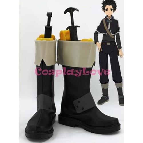 Custom Made Japanese Anime SAO Sword Art Online 2 ALO Kirigaya Kazuto Kirito Cosplay Shoes Slipper For Christmas Halloween