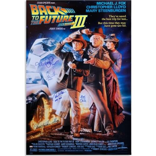 BACK TO THE FUTURE SIGNED PHOTO Art Film Print Silk Poster Home Wall Decor 24x36inch