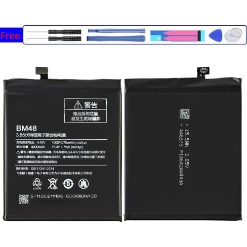 Replacement Battery BM48 for Xiao Mi Note2 Battery Xiaomi Mi Note 2 Battery BM 48 BM-48 4000mAh with Track Code