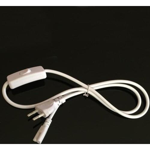 T5 T8 LED Tube 3 Hole Extension Wire Switch Power Cord 1.8 Meter Cable 10PCS