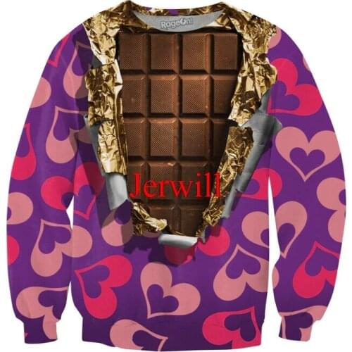 Chocolate Bar Crewneck Sweatshirt 3D Print Long Sleeve Fashion Casual Oversized Hoodie Hip Hop Streetwear Pullover