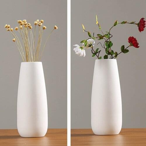 Flower Vase Decoration Unique White Ceramic Vases Home Flower Pot Ornament Gifts Modern Simple Flower Basket Decor