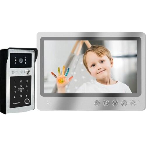 Kinjoin fingerpint Video door phone Intercom support IOS Android APP WIFI Remote Unlock with Electric plug