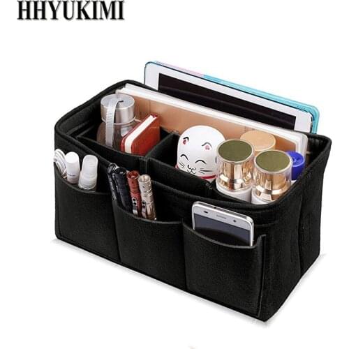 Womens Makeup Organizer Felt Cloth Insert Bag for handbag Multifunctional Cosmetic Bags Makeup Bag Fit Speedy Neverfull