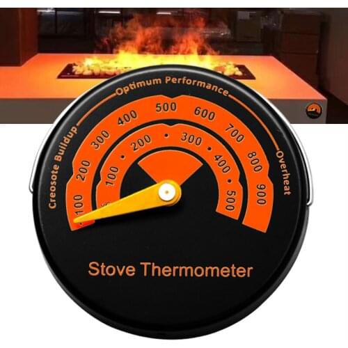 0-500 Magnetic Stove Thermometer Heat Powered For Wood Log Burning Stove Fireplace Burner Fireplace Fan Thermometer BBQ Tool