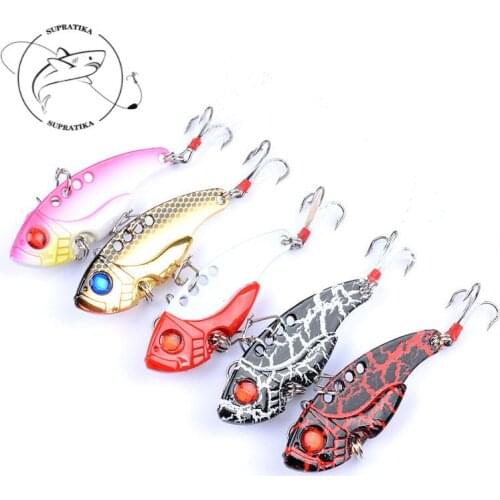 1Pcs 3D Painting Vibration Metal VIB Lures 5.5cm/11g Spoon Bass Artificial Bait Cicada Lure Wobblers For Fishing