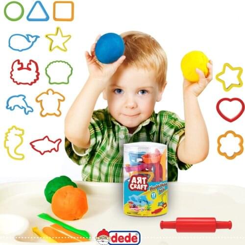 17pcs Play Dough Tools Kit DIY Plasticine Mold Modeling Clay Accessories Plastic Set Cutters Moulds Toys for Children Kids Gift