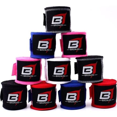 BRONJEE 2pcs/roll Width 5cm Length 3M cotton Sports Strap Boxing Bandage Sanda Muay Thai MMA Taekwondo Hand Gloves Wraps Boxeo