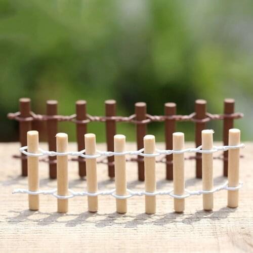 20PCS Wood Fence Palisade Miniature Fairy Garden Home Houses Decoration Mini Craft Micro Landscaping Decor DIY Accessories