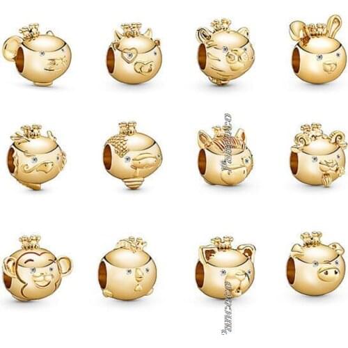 2021 New Year 925 Sterling Silver Bead Shining Rat Mouse Charm Fit Pandora Bracelet & Necklace Diy Women Jewelry