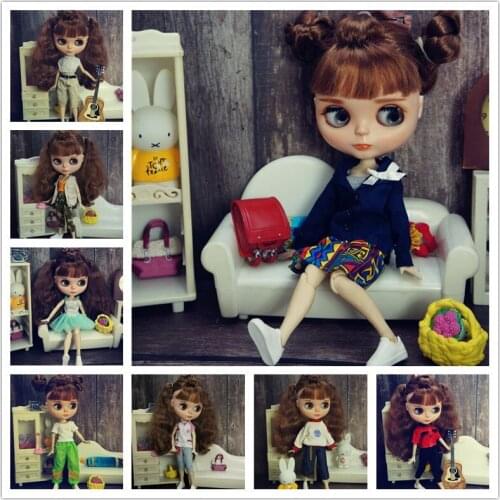 30cm doll bratz doll Monster High School Doll Clothes Skirt Suit Replacement Play Clothes