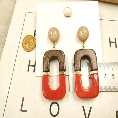Accessories Japanese and Korean style fashion temperament design sense Earrings C78 individual stitching