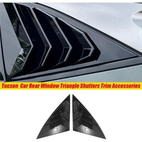 Car Rear Window Triple-cornered Shutters Cover Rear Side Window Ventilation Hole Shutters Stickers for Hyundai Tucson