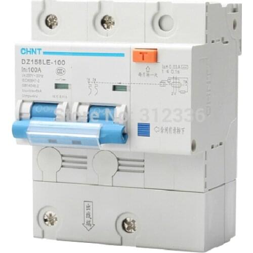 Free Shipping Two years Warranty DZ158LE 2P 100A 2 pole Big Power earth leakage circuit breaker residual current