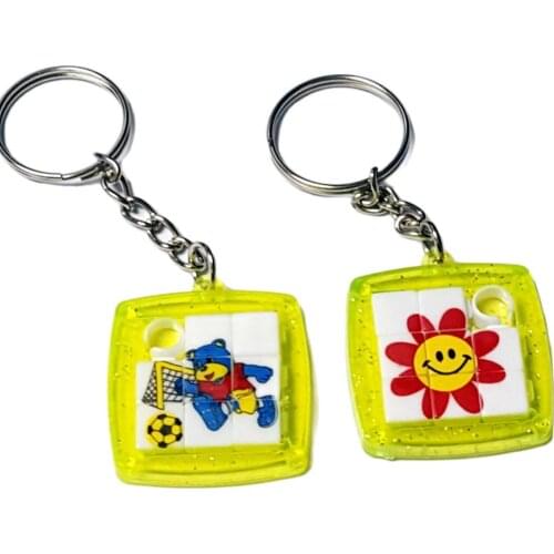 10X Key Chain w/ Mini Slider Puzzle Kids Vintage Charm Fashion Favour Pinata School Bag Party Favors Gift Novelty Birthday Prize