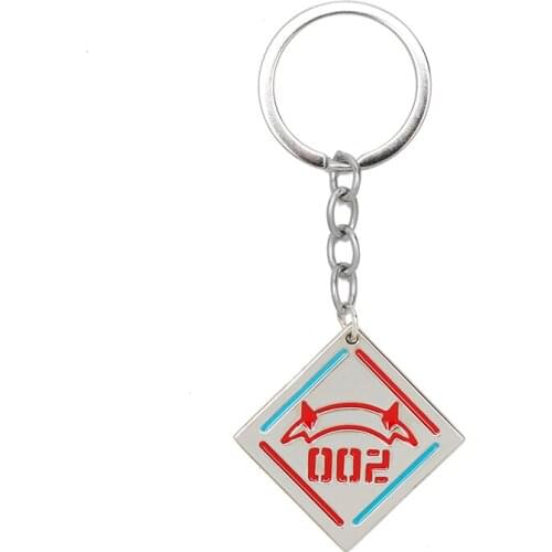 Anime Darling In The FRANXX 02 Zero Two Keychain Metal Cosplay Key Trinket Women Men Key Car Accessories Gift