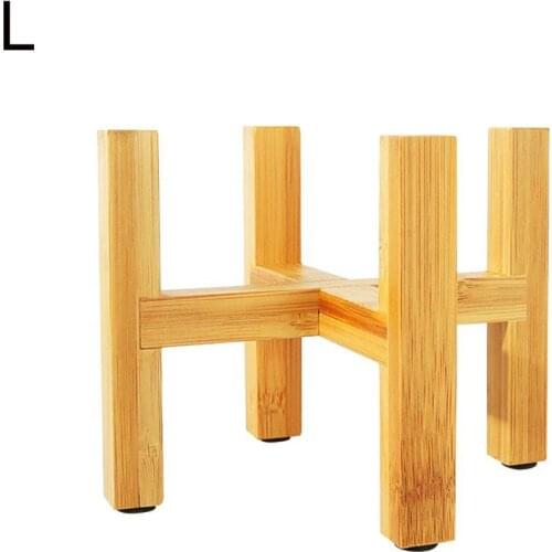 Wood Flower Pot Bonsai Rack Anti-slip Mute Holder Home Garden Indoor Display Plant Stand Shelf Garden Flower Display Shelf