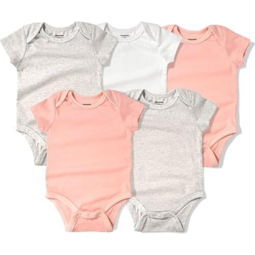 Baby romper suit summer triangle, dress climb clothes cotton neonatal short-sleeved summer clothing bag fart 5 pieces