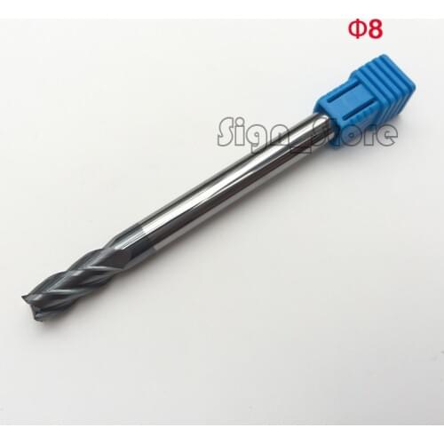 2pcs 8mm D8*8*20*100mm Four 4Flutes Solide Carbide Flat square extra Longer End mills CNC Router Long Spiral Milling Cutter Bit