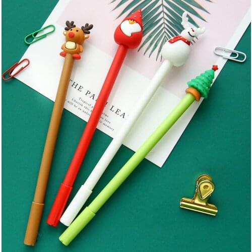 36 pcs/lot Christmas snowman elk Gel Pen Cute Santa Claus 0.5mm Signature Pen Promotional Gift Stationery School Supplies
