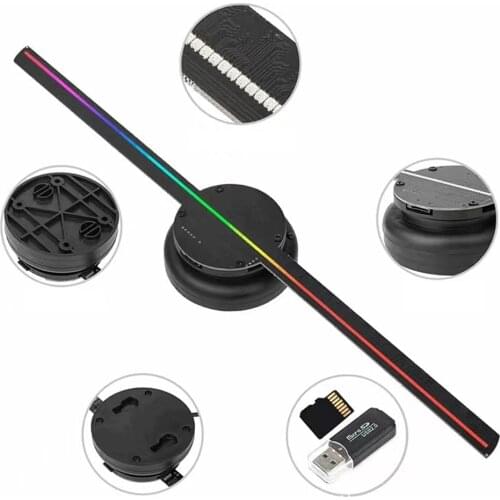 3D fan Hologram Projector Light Advertising Display 3D Wifi Remote Hologram Player 224 LED Fan Holographic Imaging Lamp