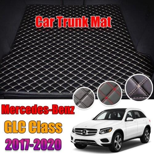 The Trunk Cargo Leather Liner Car Boot Liner Cargo Compartment Floor Carpet Mud Kick For Mercedes-Benz GLC Class 2017-2020