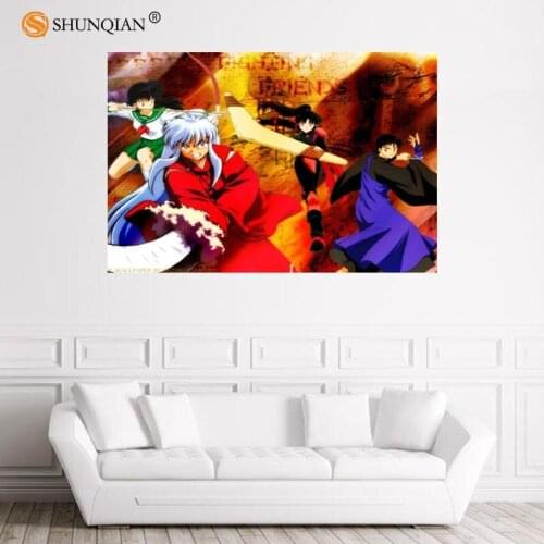 Nice Anime Inuyasha Poster Custom Satin Poster Print Cloth Fabric Wall Poster Print Silk Fabric Print Poster