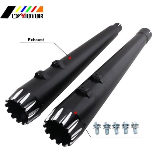 Motorcycle 4" Megaphone Exhaust Pipes Mufflers Slip-On For Harley Bagger Touring Models Road King Street Electra Glide 2017-2020