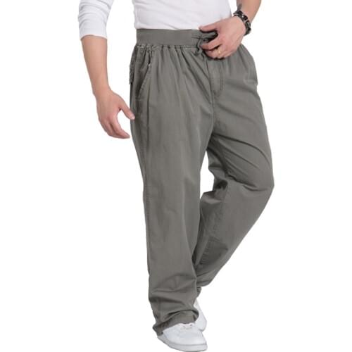 2019New Arrival Fashion Large Casual Trousers Men Spring And Autumn Loose Fashion Pants Full Length Elastic Waist Plus Size 6XL