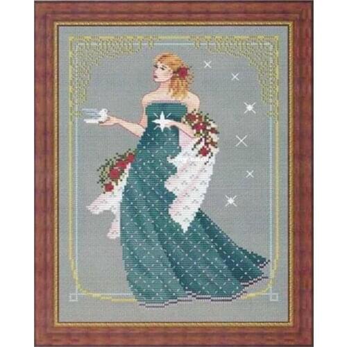 CrossStitch Kit 11CT Medium Calico Handmade Material Bag Decorative Painting With Figures Whispering in the Happy Decorative Pai