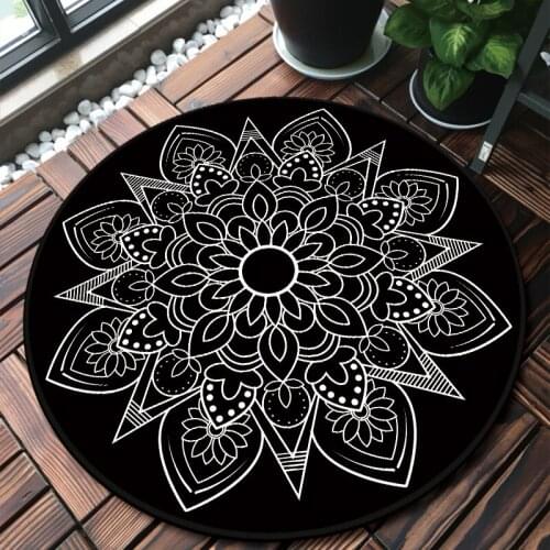 National Style Round Mandala Carpet Rugs Room Decor Play Area Rug Bedside Doormat Floor Chair Mat Large Carpets Living Room
