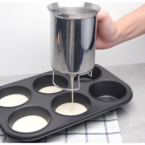 Newest Improved Pancake Batter Dispenser With Lid-Stainless Steel-Professional Kitchen Tool-Great For Baking,Cupcakes Takoyaki