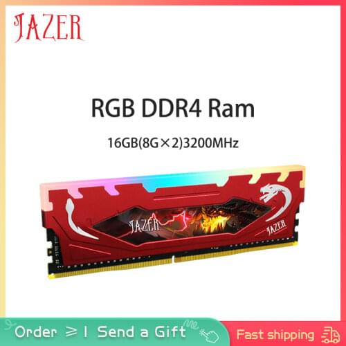 JAZER RGB Desktop Memoria ddr4 8gb 3200mhz Computer Ram With Heatsink