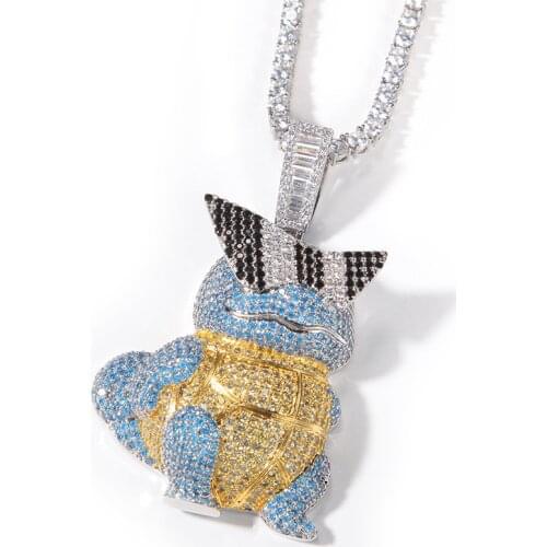 Cartoon Characters Pendant Bling Cute AAA Cubic Zirconia Necklace Hip Hop Jewelry Gift
