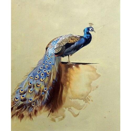 Handpainted Canvas Animal Oil Painting for Kitchen Wall Decoration Art Peacock (Luxury Line) by Archibald Thorburn