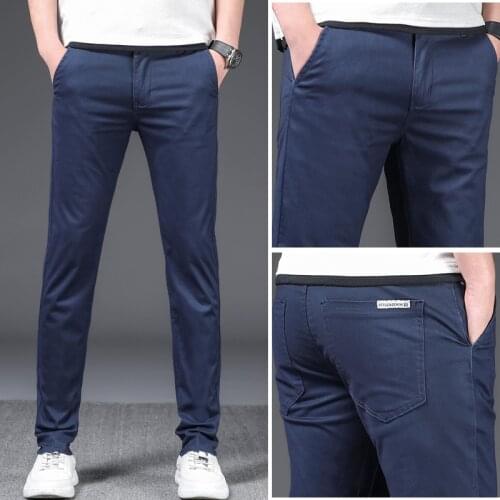 Straight Casual Pants Men Clothing Classic Basic Streetwear Black Khaki Army Trousers for Man 2021 New 38 Mens Joggers