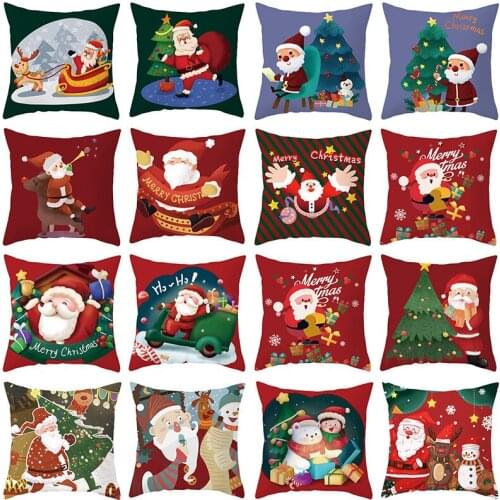 Christmas Cushion Cover Sofa Pillow Covers Xmas Decorative Merry Christmas 45*45cm Pillowcase 2022 New Year Decor