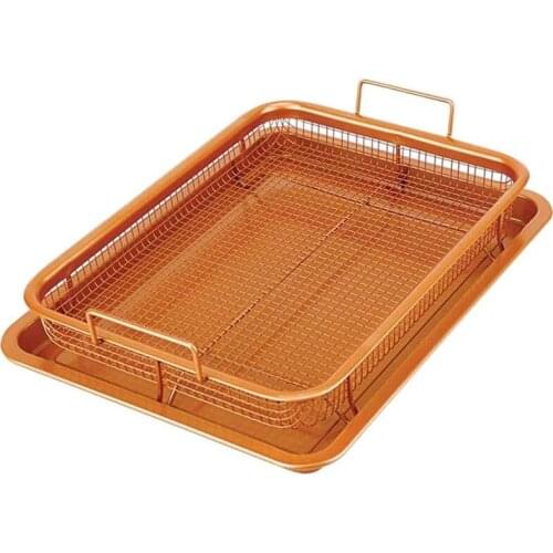 Mesh Baking Tray Non-Stick Baking Pan for Oven Round Chips Crisping Basket Baking Dish Kitchen Tools