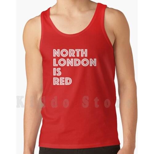 North London Is Red Tank Tops Vest 100% Cotton Football Club Soccer Goobers Gunners North London Red