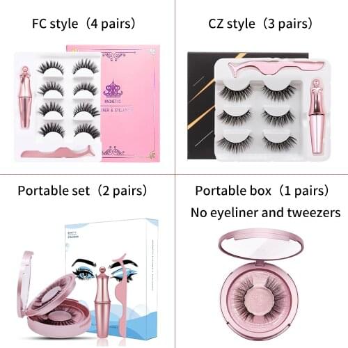 SexyGo Magnetic Eyelashes 3D False Mink Eyelashes Magnet Lashes Magnetic Liquid Eyeliner&Magnetic False Eyelashes Tweezer Set