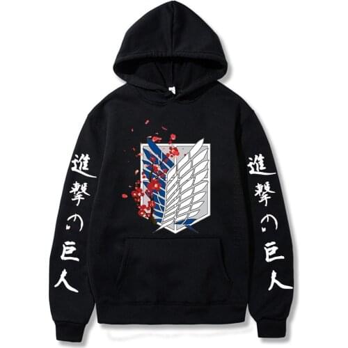 New Anime Attack On Titan Logo Printing Long Sleeved Hoodie Streetwear Men And Women Harajuku Clothes