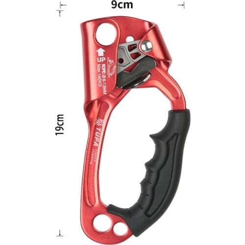 Climbing Hand Ascender Tree Arborist Right or Left Rappelling Gear Equipment Rope Clamp for Aerial Work Fire Rescue Rock Climbin