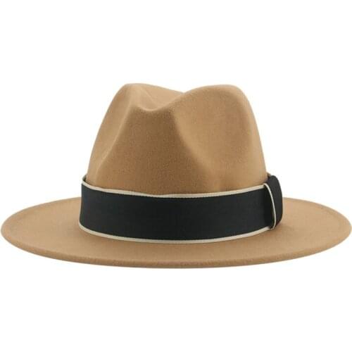 Winter women hats wide brim solid band rope western cowboy muticolor fedora hat casual vintage outdoor green red fedora hats new