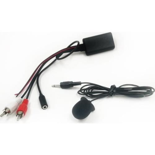 Biurlink For Pioneer Alpine Sony 2RCA Radio Bluetooth Audio Music Adapter Bluetooth Module RCA Adapter Microphone Handsfree MIC