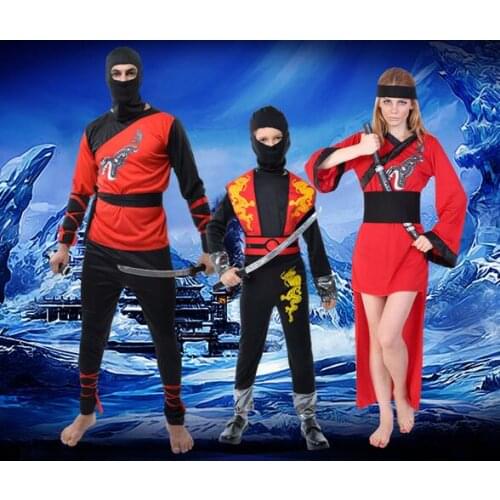 2017 Kids Ninja Costumes Halloween Party Adult Warrior Stealth Children Cosplay Costume Children Day Gifts Parent child clothes