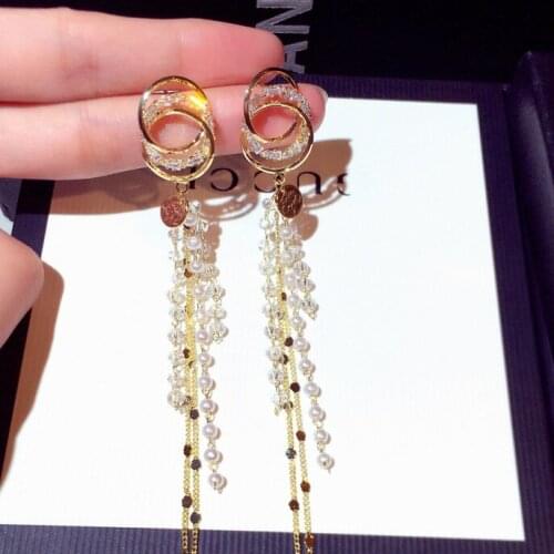 2021new Korean Fashion Tassels Earrings Shiny AAA Zirconia Wedding Birthday Gift for Women Jewelry Earrings Wholesale