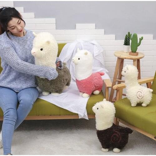 Cute 28cm Cartoon Alpaca Plush Doll Toy Fabric Sheep Soft Stuffed Small Plush Toy Alpaca Doll Cute Puppet Creative Pillow