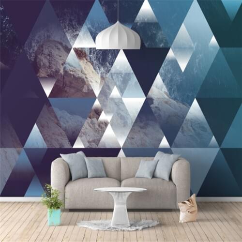 Custom any size 3d photo wallpaper wall 3d mural wallpaper Nordic fantasy landscape triangular perspective background wall